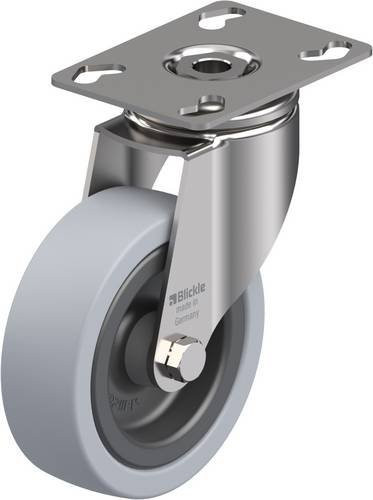Blickle Lenkrolle LKPXA-VPA 101G mit Schraubbefestigung, Rad-Durchmesser: 100 mm, Tragfähigkeit: 110 kg, Edelstahl und Kunststoff, Grau-Schwarz - Bild 1