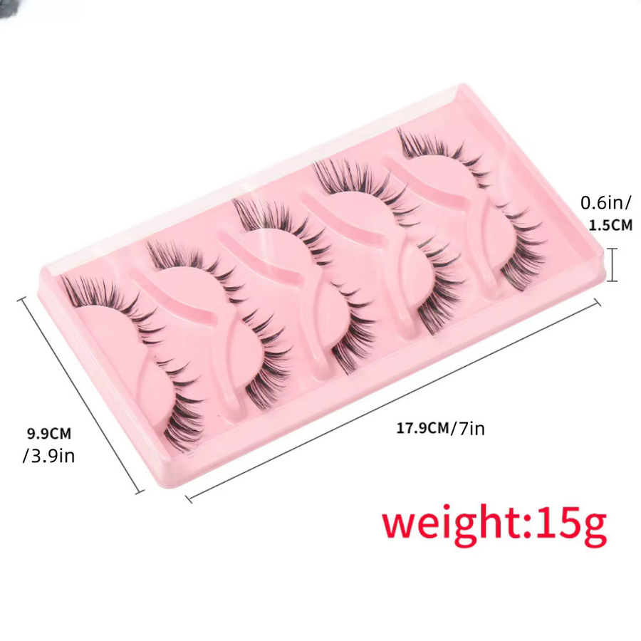 LIMEIKAI Katzenaugen-Wimpern D-Roll, 5 Paar, Pink Box Set - Bild 2