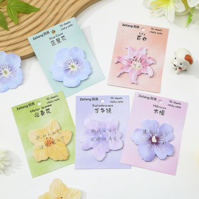 Niedliche Blumen-Haftnotizen in Mehrfarbig für Büro und Schule als Kawaii-Geschenk - Bild 1