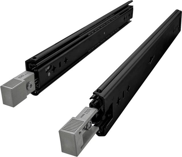 SO-TECH Schwerlastauszug VarioSlide KV2-100-H53-700 EH Schwarz mit Zweihandverriegelung und Lock In Out Einrastfunktion, Tragkraft 100 kg, Länge: 700 mm - Bild 1