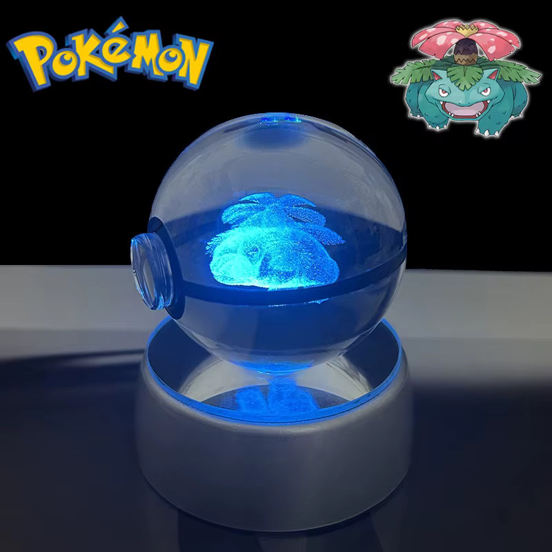 TAKARA TOMY Pokémon 3D Kristall Poke Ball Figur, Nachtlicht, LED Lampe - Bild 2