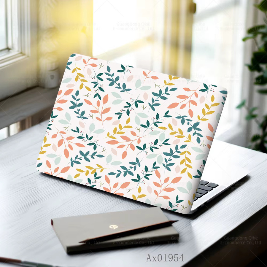 Set aus 2 botanischen Laptop-Skins in Multicolour, zuschneidbare selbstklebende Schutzaufkleber mit Blatt-Design für Laptops von 13 bis 17 Zoll - Bild 2