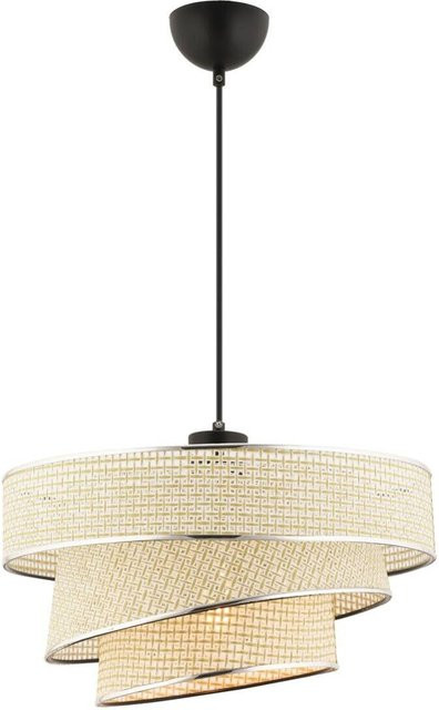 Opviq Pendelleuchte Couper in Beige und Silber aus Baumwolle und Metall, B/T/H: 40 x 40 x 72 cm, E27 Fassung - Bild 1