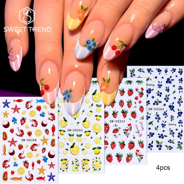 SWEET TREND Nagelaufkleber 3D Frucht-Design, Glänzend - Bild 1