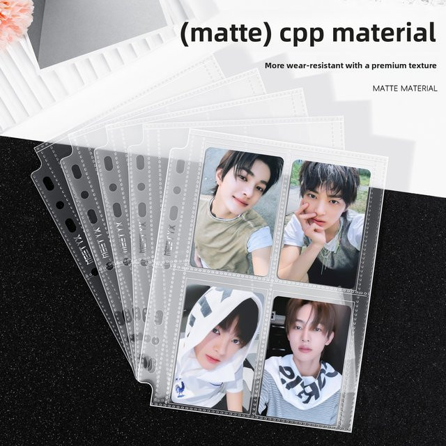 MEET YX Matte Fotoseiten-Nachfüllung für A4 und A5 Ordner mit 4/9-Gitter-Design für 3 x 3,5 Zoll Fotokarten, transparent und kompatibel mit INSTAX sowie Polaroid-Alben - Bild 1