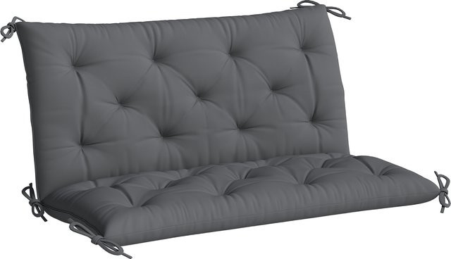 Outsunny Bankauflage Sitzkissen aus Polyester in Grau, B/T/H: 100 x 98 x 8 cm, wetterfest und atmungsaktiv - Bild 1