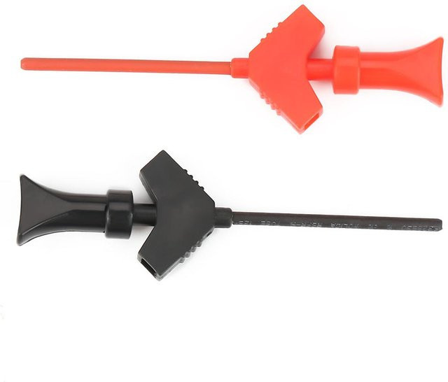 Fishine Mini-Greifer Testsonde Haken für SMD IC Testklemmen Jumper Logikanalysator Zubehör, 10 Stück, rot - Bild 1
