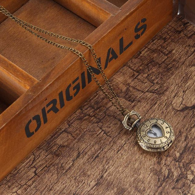 Taschenuhr an der Kette, Messing, Gold, Analoguhr, Unisex - Bild 1