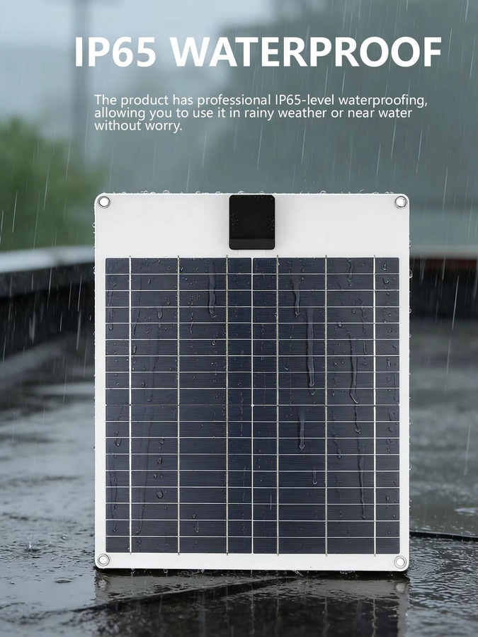 ElEGEEK Flexibles Solarpanel mit Controller, 18W Poly-Solarpanel für USB-A und 12V-Batterie, Camping-Ladegerät in Schwarz oder Weiß - Bild 3