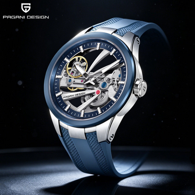 PAGANI DESIGN Armbanduhr Automatik, Edelstahl, Blau, Herren - Bild 1