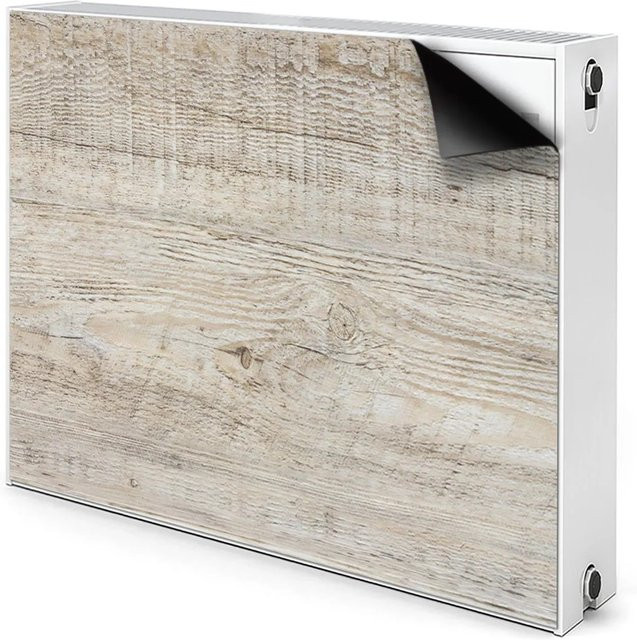 Tulup Magnetische Heizkörperabdeckung aus Magnetfolie in Beige mit Helles Holz Design, B: 100 cm, H: 60 cm - Bild 1