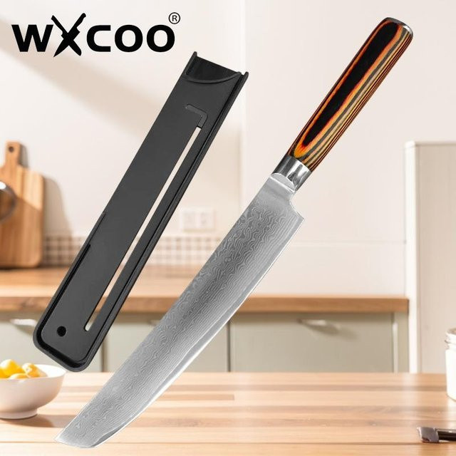 WXCOO Professionelles Japanisches Damaststahlmesser als Ausbeinmesser in Silber mit Holzgriff - Bild 1