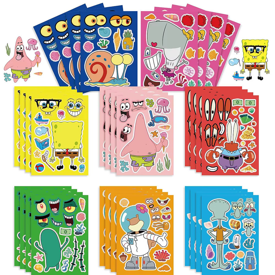 Potdemiel SpongeBob Schwammkopf Partyzubehör Set mit Tortendekoration, Klatscharmbändern, Geschenktüten, DIY-Aufklebern, Ballons und Schlüsselanhängern in Multicolour - Bild 2