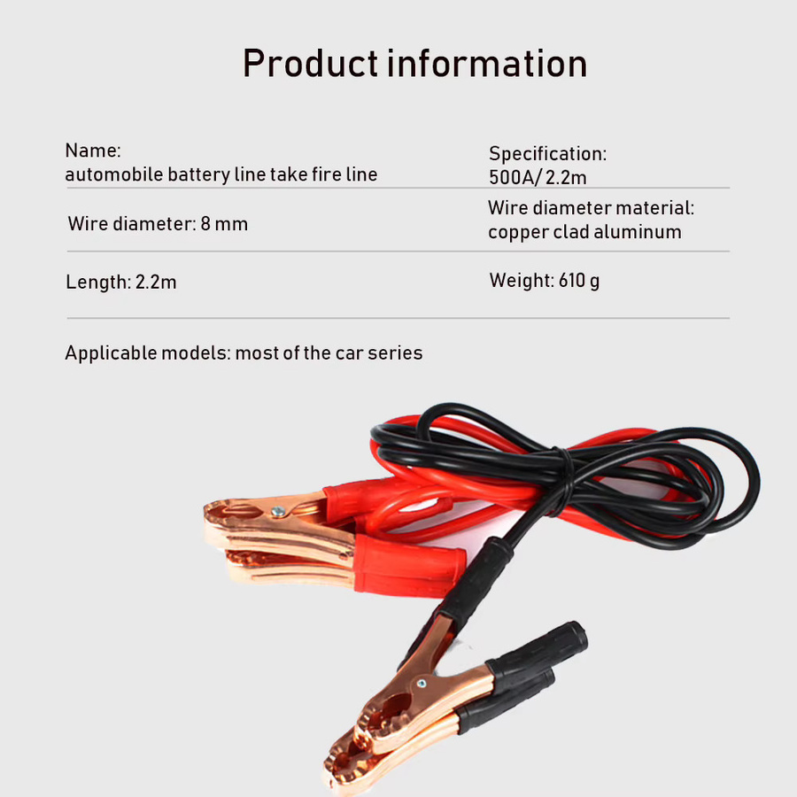 Everso Auto Starthilfe Kabel Set mit 500A Batterie Booster und Überbrückungskabel in Rot - Bild 5