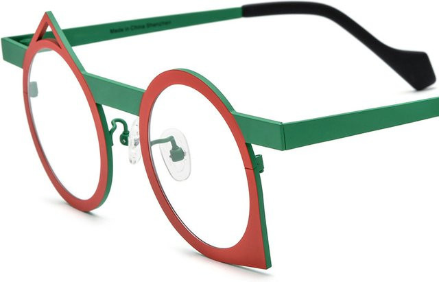 Wind Korrektionsbrille, Acetat, Rund, Vollrand, Unisex, Rot - Bild 1