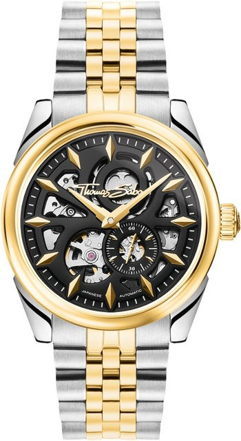 Thomas Sabo Herrenuhr Automatik, Edelstahl, Bicolour, 41 mm, Schwarz - Bild 1