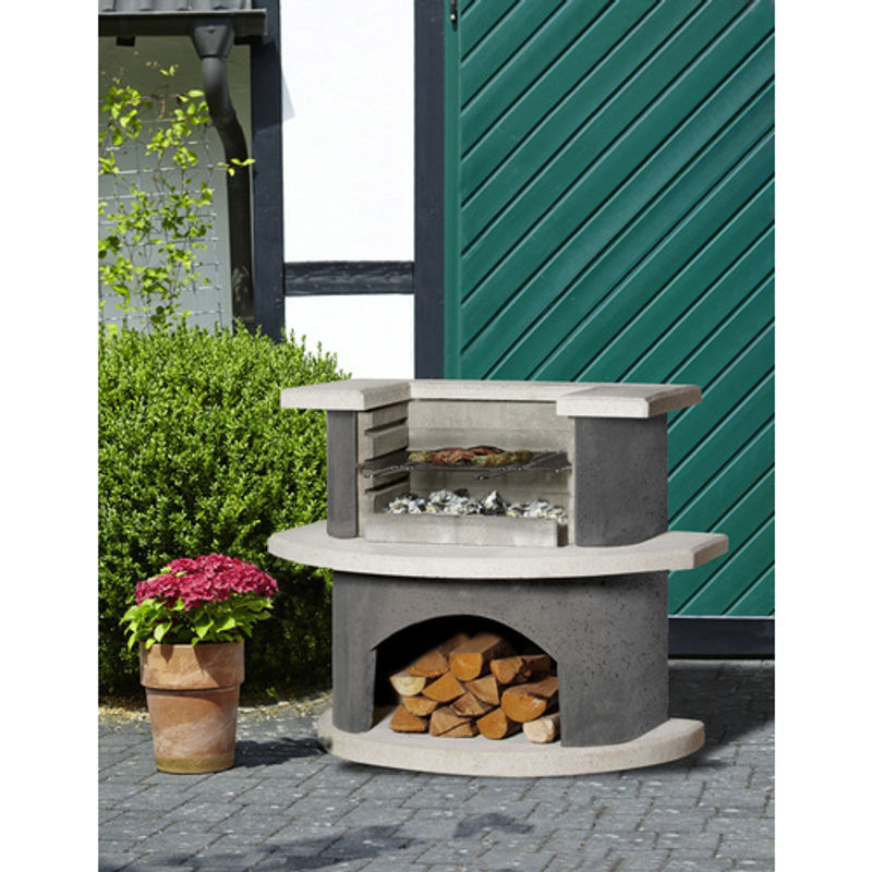 Buschbeck Grillbar Kopenhagen Chiminea in Weiß, B/T/H: 65 x 110 x 93 cm - Bild 2