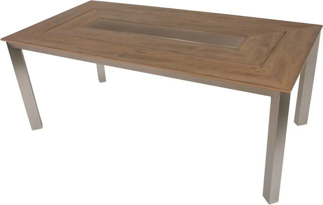 Garden Pleasure Gartentisch FLORENCE Rechteckig aus Aluminium und Kunststoff in Champagner B/T/H: 192 x 100 cm - Bild 1
