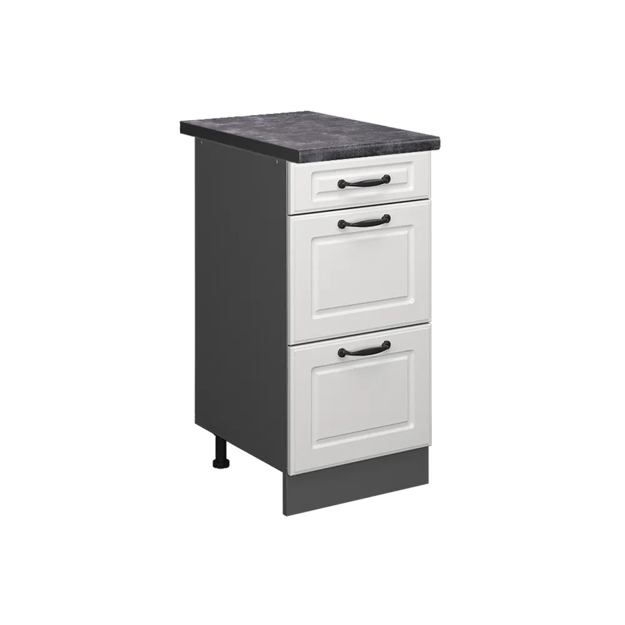 Vicco Küchenunterschrank R-Line Landhausstil in Weiß und Anthrazit mit Schubladen B/T/H: 40 x 60 x 81,6 cm - Bild 2
