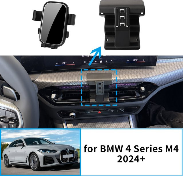 Handyhalterung für BMW 4er Serie M4 (Modelle 2024-2026) in Schwarz für GPS und Navigation - Bild 1