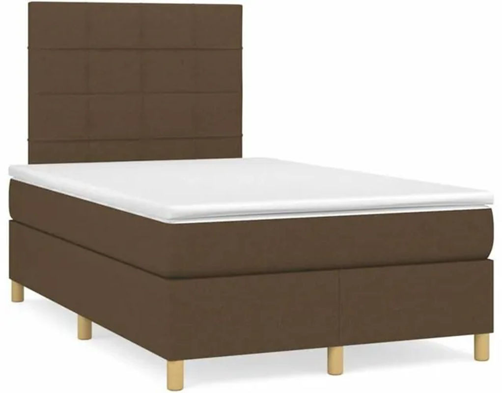 Vidaxl Boxspringbett mit Matratze in Braun aus Stoff, B/T/H: 190 x 120 x 118 cm - Bild 1