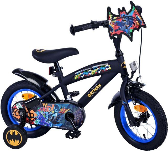 TPFSports DC Batman Kinderfahrrad, 12 Zoll, Rücktritt, Handbremse, Schwarz - Bild 1