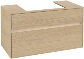 V&B Waschtischunterschrank Collaro mit Waschtisch und LED-Beleuchtung, B/T/H: 100 x 54,8 x 50 cm, Farbe: Nord Oak - Bild 1