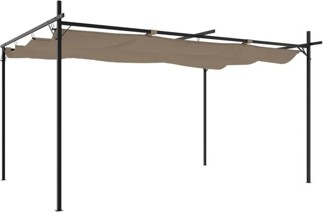 DELUKE Terrassenüberdachung OLIMP mit Schiebedach in Taupe, B/T/H: 395 x 292 x 230 cm - Bild 1