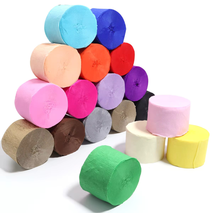 18 Farben Gekräuseltes Krepp-Papier für Origami und Bastelarbeiten, B: 4,5 cm, L: 2500 cm - Bild 2