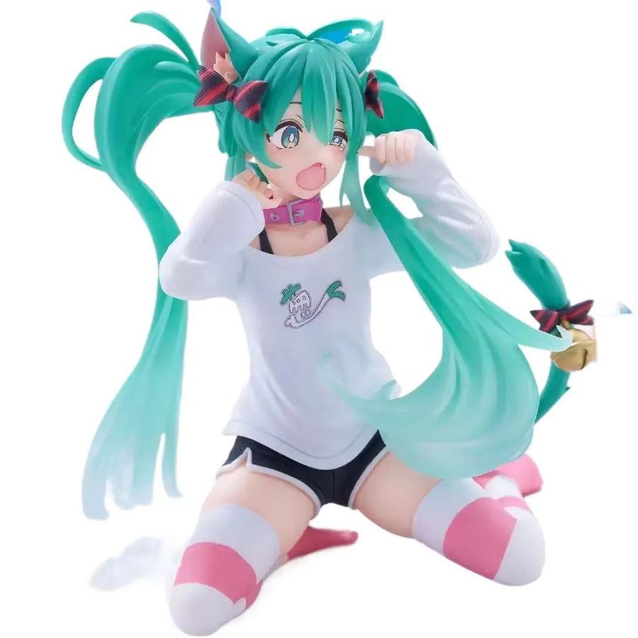Bandai Miku Anime Mädchen Figuren, Katze Ohr Sitzhaltung, Puppe - Bild 3
