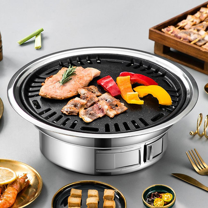 TOMTOP JMS Tragbarer Koreanischer Holzkohlegrill aus Edelstahl in Silber - Bild 3