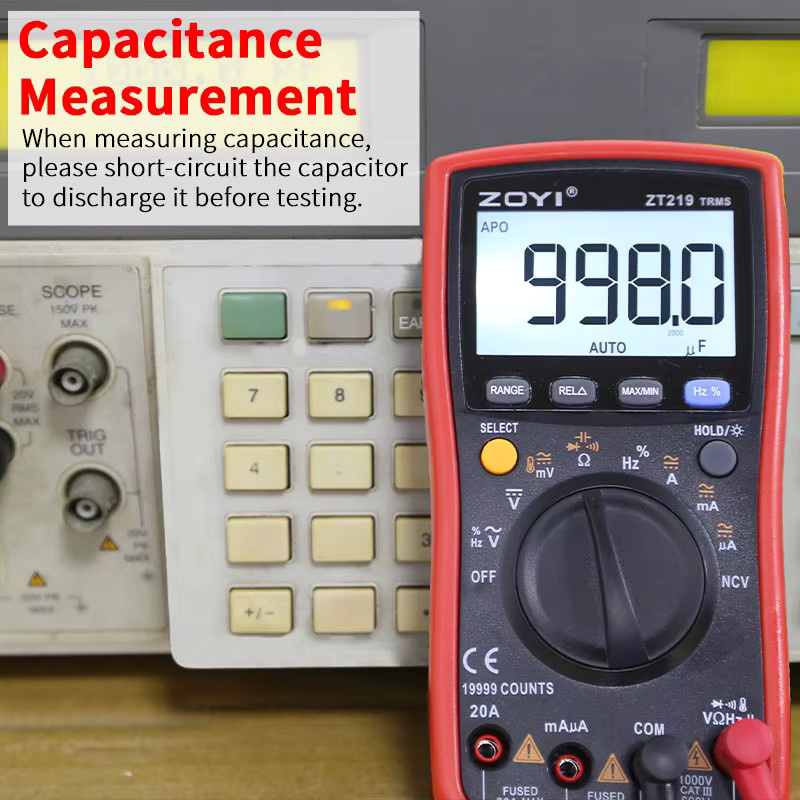 ZOYI 219 Digitalmultimeter True RMS Multimeter mit Transistortester und Kapazitätsmessgerät - Bild 5