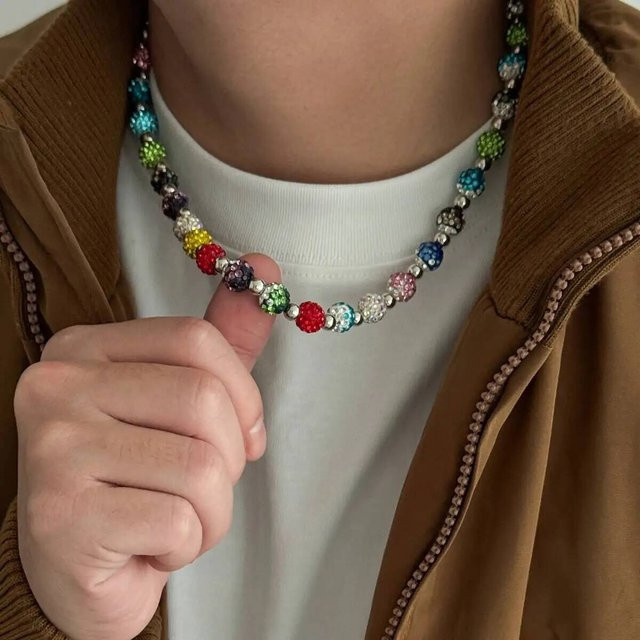 IngeSight.Z Perlenkette, bunt, Strass, Unisex - Bild 1