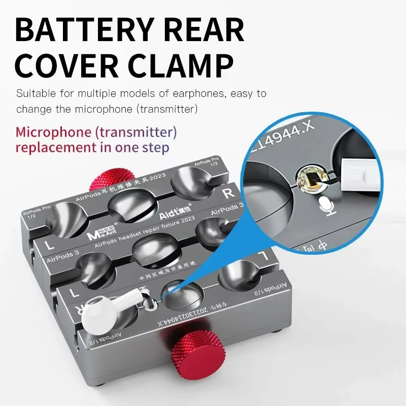 MaAnt P1 Rotierendes Kopfhörer-Reparaturwerkzeug zum Öffnen der Abdeckung für AirPods der 1. und 2. Generation in Rot und Silber - Bild 2