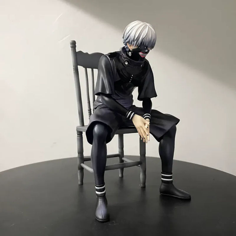 Bandai Tokyo Ghoul Kaneki Ken Actionfigur in Schwarz, Sitzende Version mit Stuhl, PVC Modellpuppe, Höhe: 17 cm - Bild 5