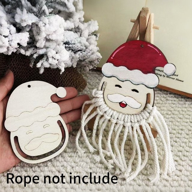 YOMDID 8 Stück Weihnachtsmann-Holzornamente zum Basteln und Bemalen für Weihnachtsdekoration und DIY-Projekte - Bild 1