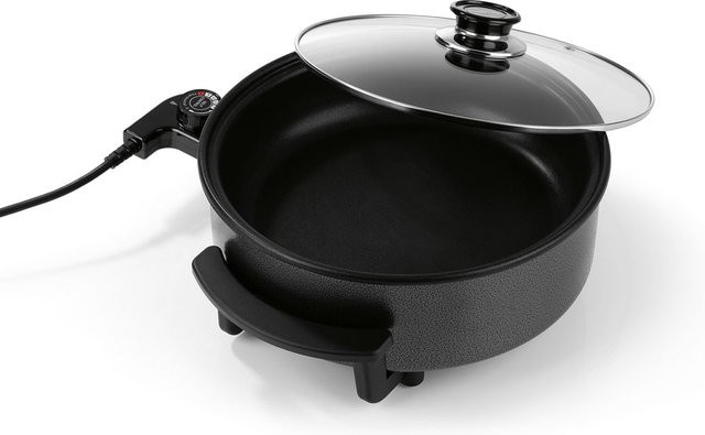 GOURMETmaxx Elektrische XXL Party-Pfanne aus Edelstahl und Glas in Schwarz B/H/T: 36,0 x 14,5 x 34,5 cm - Bild 3
