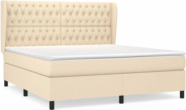 vidaXL Boxspringbett mit Matratze Hybrid-Design in Beige, B/T/H: 180 x 200 x 183 cm - Bild 1