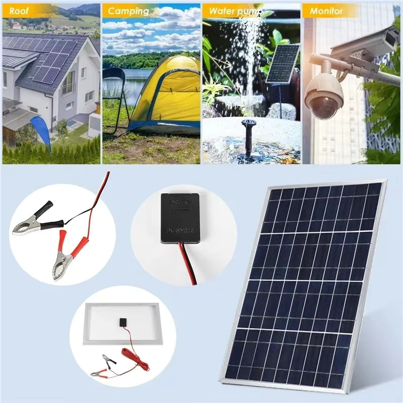 Luxuglow 600W Solarpanel-Kit mit polykristallinen Solarzellen, 12V tragbarer Solargenerator mit USB-C Anschluss in Blau - Bild 1