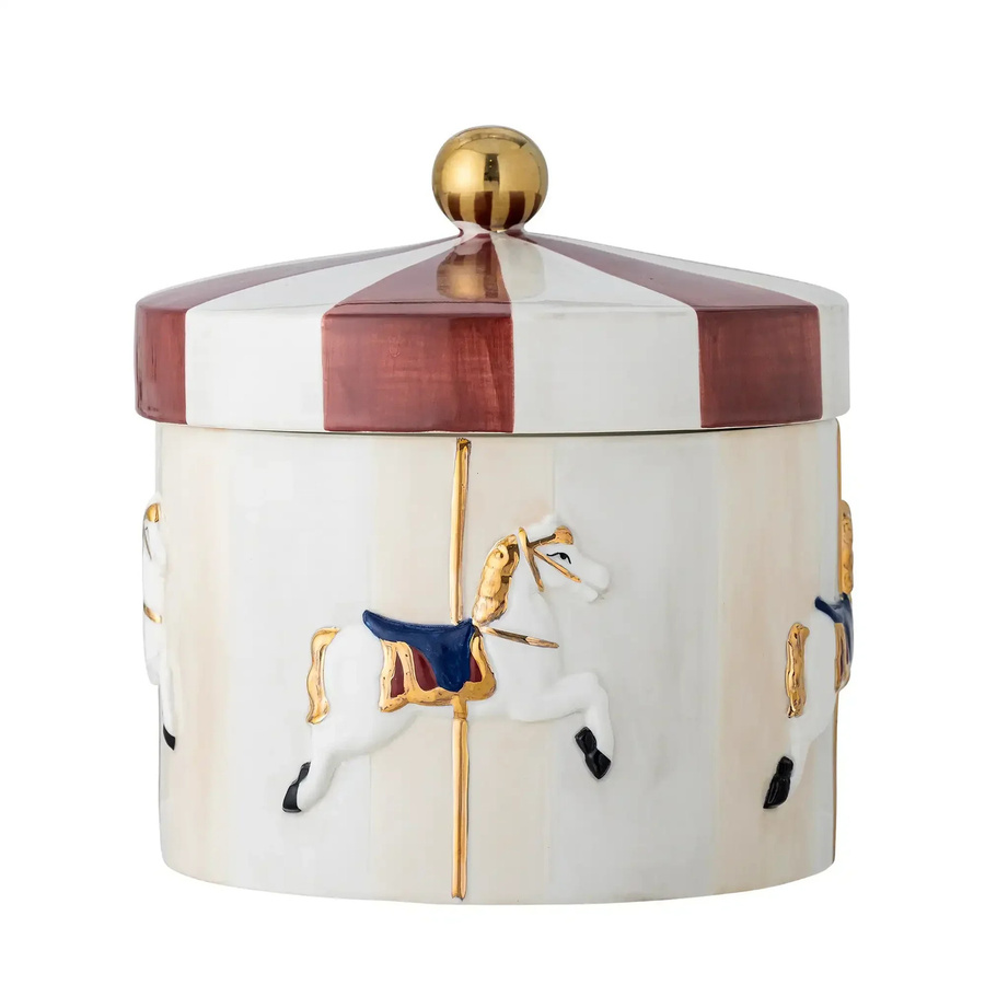 Bloomingville Keramiktopf Merry-go-round in Rot, Durchmesser: 19 cm - Bild 1