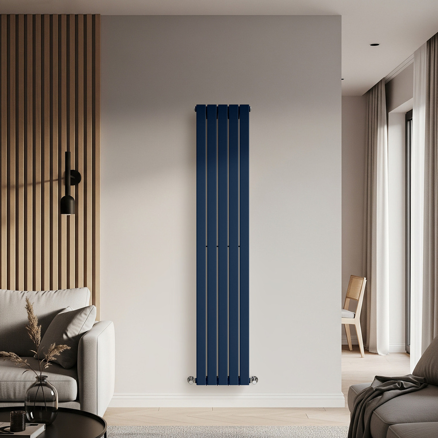 Einlagiger Design-Heizkörper vertikal von Delta in Blau, Höhe: 178 cm, Tiefe: 35 cm - Bild 1