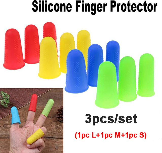 JETTING 3er-Set Silikon Fingerkuppen als Hitzeschutz und Anti-Schnitt-Schutz für die Küche in Blau und Multicolour - Bild 1