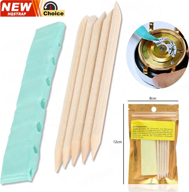 Uhr Reparatur Werkzeug Zubehör, Reinigung Ton, Grün, Gummi, Holz Stick - Bild 1