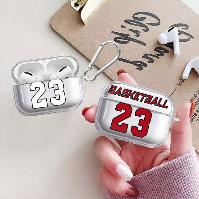 Transparente Apple AirPods Pro Hülle mit Basketball Design Nr. 23 - Bild 1