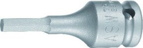 ASW Kraftschraubereinsatz 3/8 Zoll für 6-Kant Sechskant 6 mm, Länge: 50 mm, Farbe: Silber/Grau - Bild 1