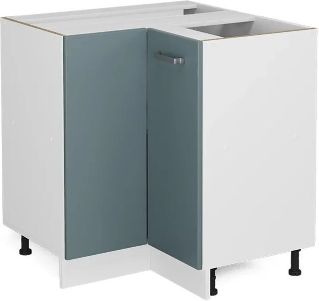 Vicco Eckunterschrank R-Line Küchenschrank modern Blau Weiß 87 cm - Bild 2