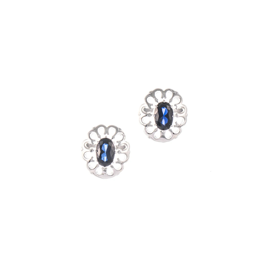 Ohrstecker 925 Silber, Zirkonia, blau - Bild 1