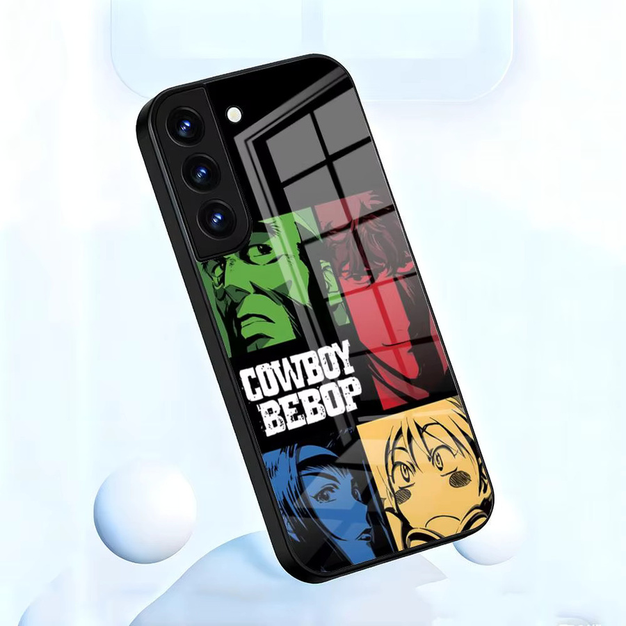 Potdemiel Anime Handyhülle Cowboy Bebop für Samsung Galaxy A56 A36 A26 A16 A15 A25 A35 A55 A14 A34 A24 A54 Glashülle in Schwarz und Multicolour - Bild 2
