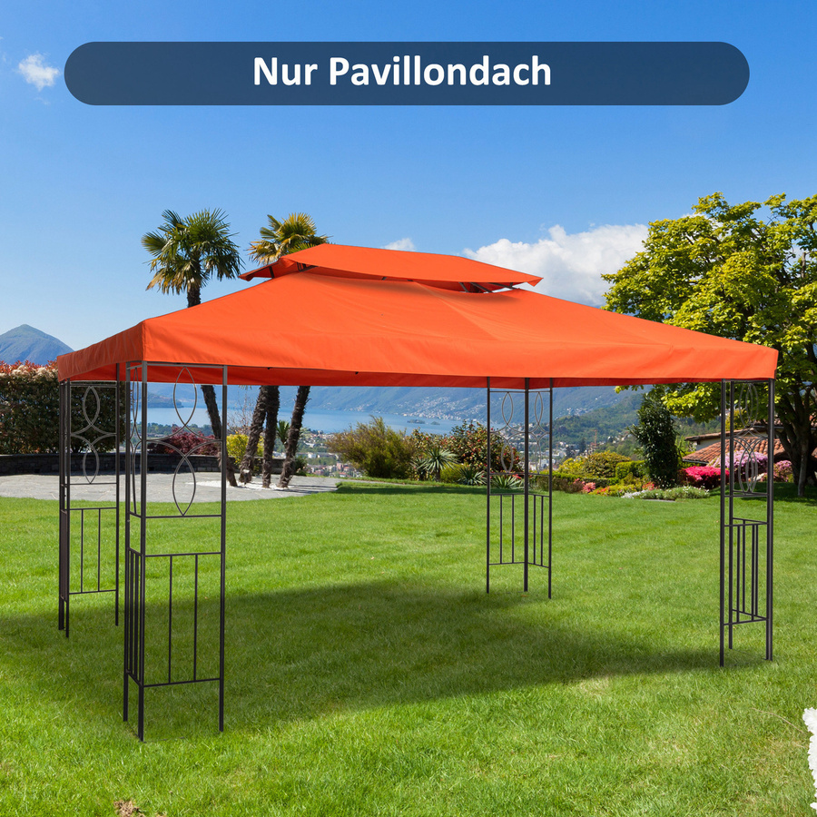 Outsunny Ersatzdach für Pavillon aus Polyester in Rostrot, B/T: 300 x 400 cm - Bild 2