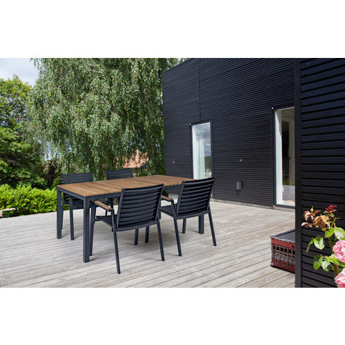 Cinas Gartenmöbelset Mood aus Teakholz in Grau mit Tisch und Stühlen, Tisch B: 167,5 cm, H: 74 cm, T: 100 cm und Stühle B: 62 cm, H: 84 cm, T: 56 cm - Bild 4